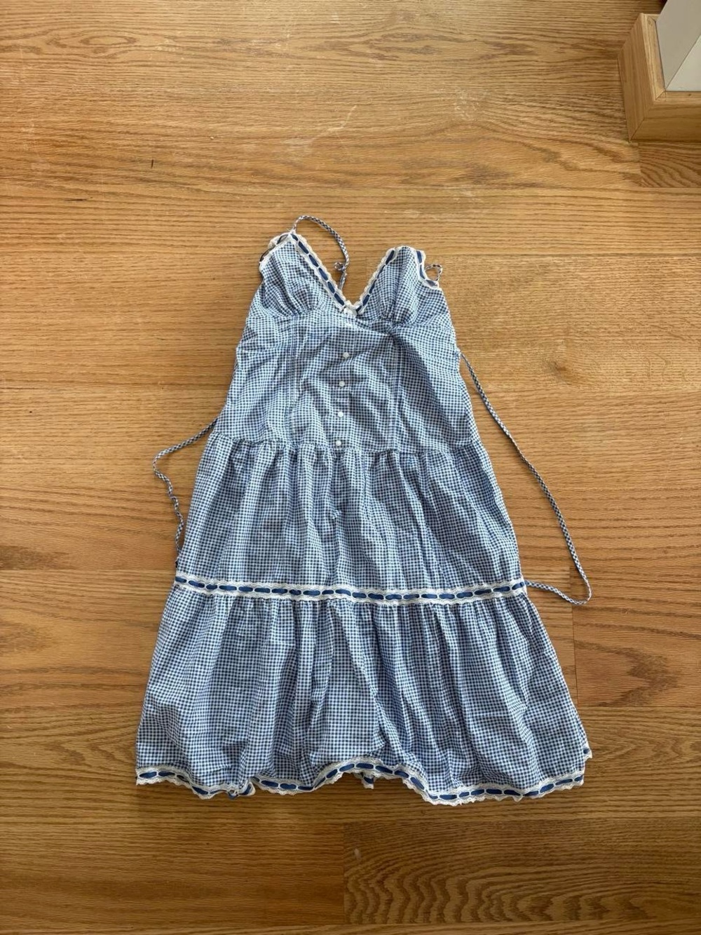 Frankie’s Bikinis Blue Gingham Summer Dress